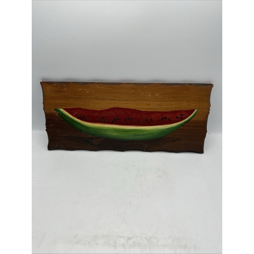Folk Art Wooden Watermelon Slice - 15-3/4 X 6-3/4" By M Woods